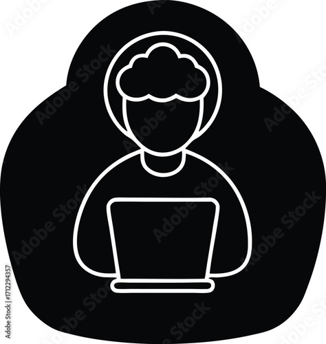 Virtual mental health vector icon.