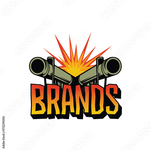 Classical premium brand logo design for Weapon training. Military training, Military brand and military camping.
