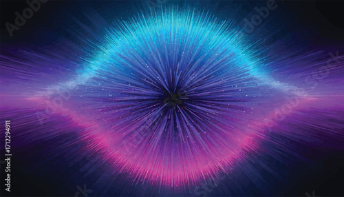 Abstract Digital Artwork Featuring a Mesmerizing Burst of Light and Color
