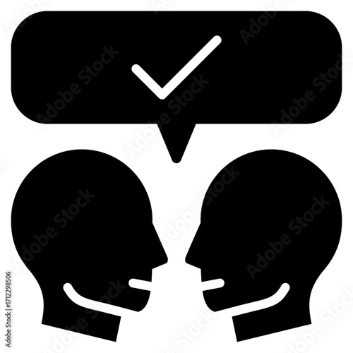Negotiation Glyph Black Icon