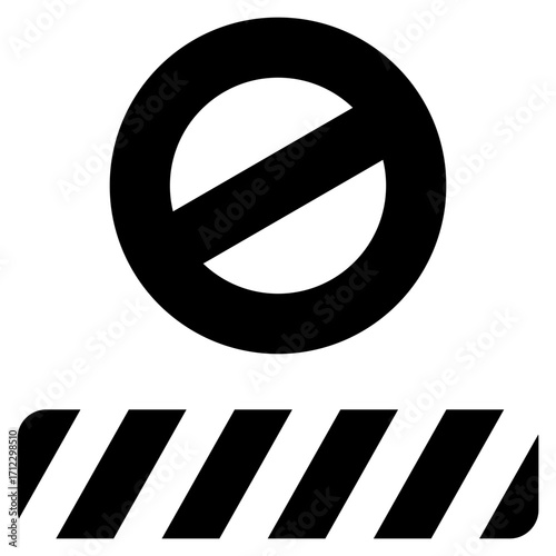 Restriction Glyph Black Icon