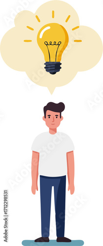 Person contemplating brilliant new ideas