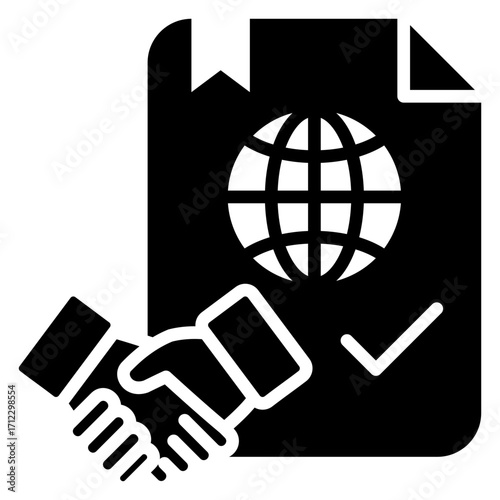 Treaty Glyph Black Icon