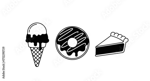 Sweet Treat Trio Ice Cream, Donut, Pie