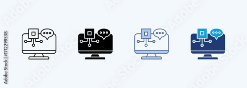 Communication Protocol Multiple Style Icon Collection