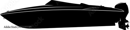 Speed boat transport vehicle nautical vessel silhouette vector illustration