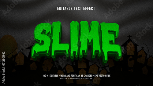 slime editable text effect 3d vector