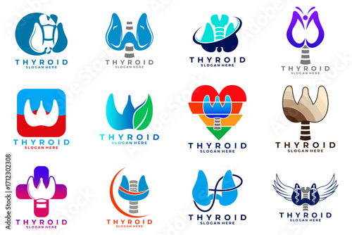 Set of Thyroid logo design vector template. Thyroid logo design icon template