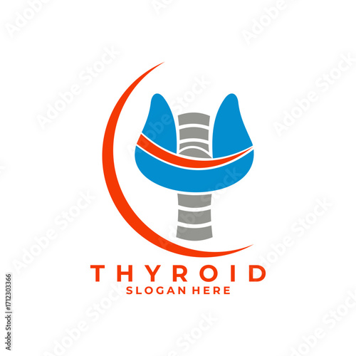 Thyroid organ human logo design vector template