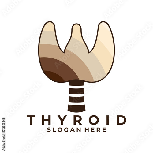 Thyroid logo design icon vector template. Brown modern thyroid logo vector