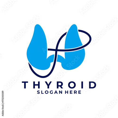 Thyroid Medical logo design vector template. Human Thyroid logo vector