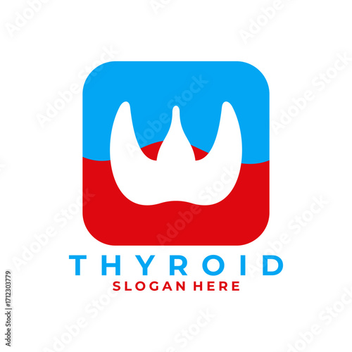 Thyroid apps logo design vector template. Thyroid medical logo design