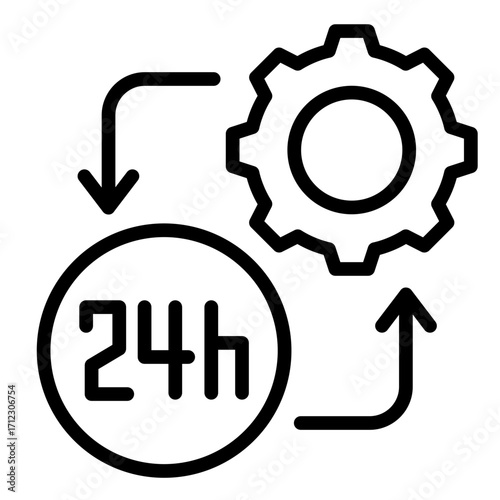 24 Hours  Icon Element For Design	