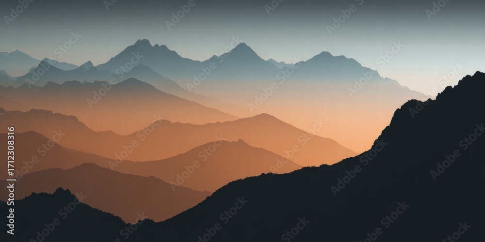 Obraz premium Majestic Mountain Ranges at Sunrise