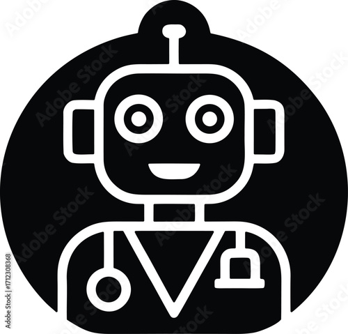 Chatbot health vector icon.