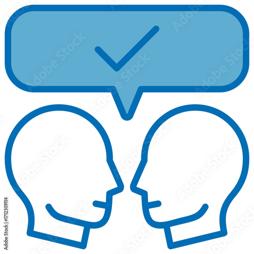 Negotiation Blue White Icon Editable Stroke
