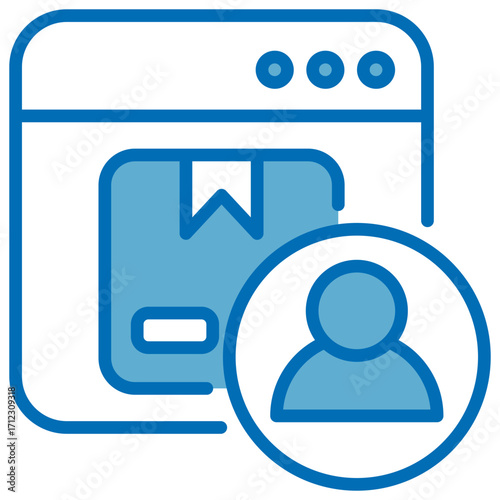 Market Blue White Icon Editable Stroke