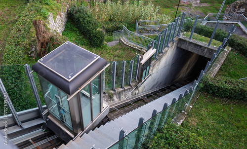 Canvas Print lift inclined in the town of la spezia