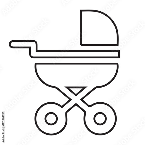 Baby Stroller Line Icon
