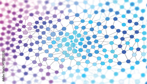 Connected Dots Network Abstract Geometric Background in Gradient Colors