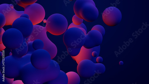 Canvastavla Metaverse 3d render morphing animation pink purple abstract metaball metasphere
