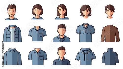 Elderly Man Character  Animation Kit – Front Side Back View, Body Parts and Poses Vector AI EPS PNG JPEG