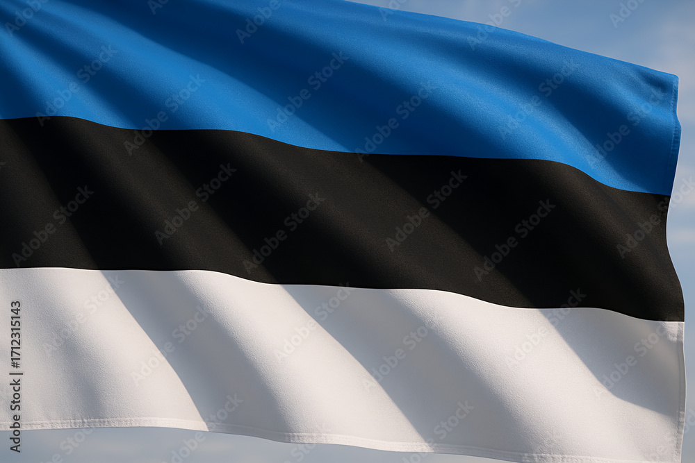 Fototapeta premium Waving national flag of Estonia