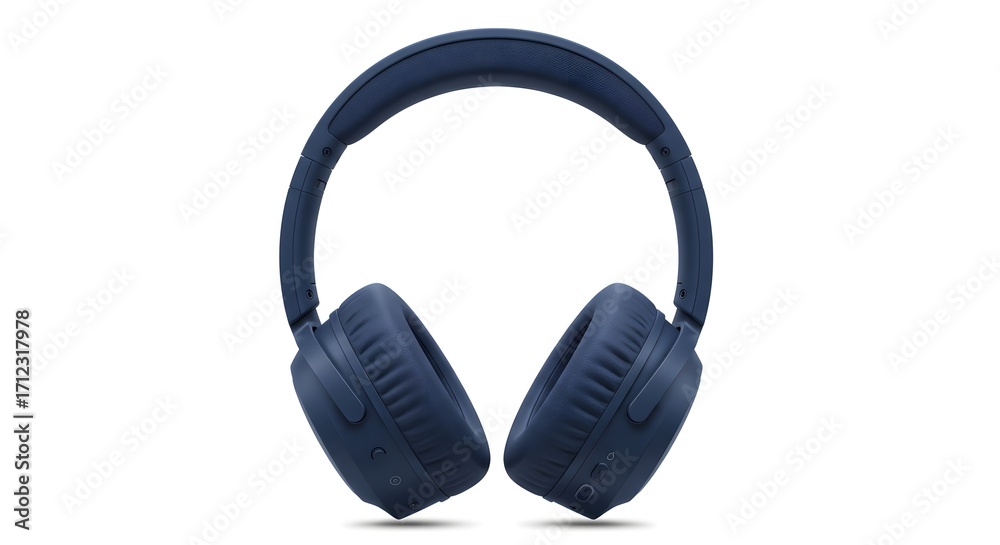 Fototapeta premium Blue wireless headphone isolated on a clean background