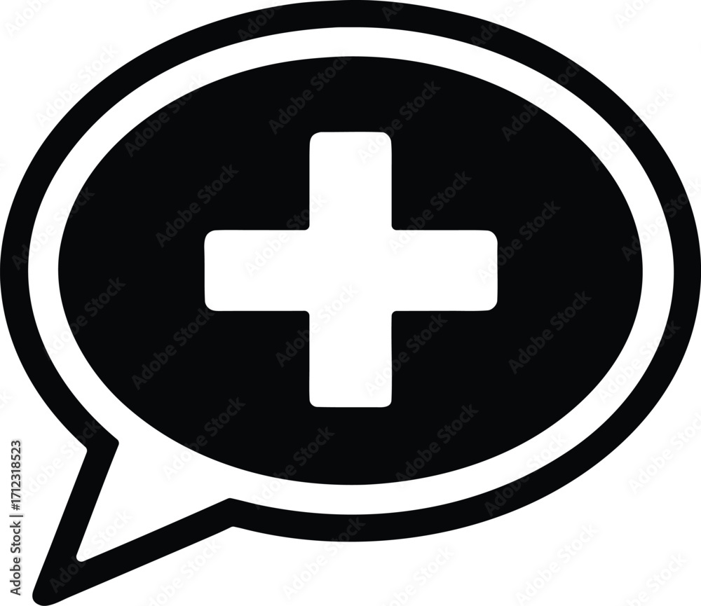 Obraz premium Health support chat vector icon.