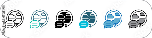 Globalization Single Icon Pack Multistyle Illustration