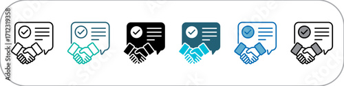 Agreement Single Icon Pack Multistyle Illustration