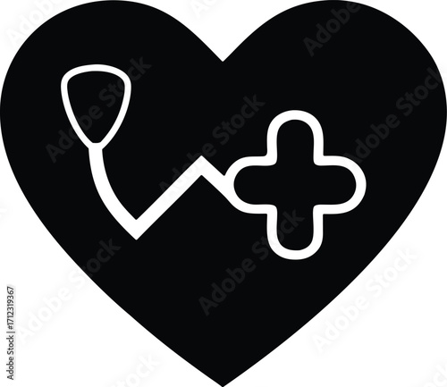 Heart care vector icon.