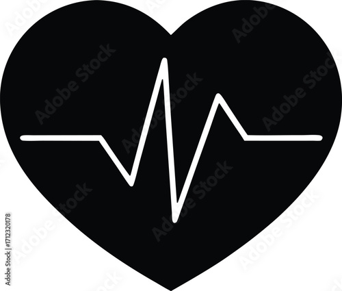 Heart monitor vector icon.