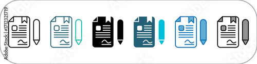 Contract Single Icon Pack Multistyle Illustration