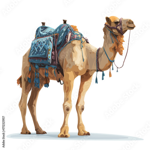 2D flat vector graphic of a Camel in icon style, isolated on white background