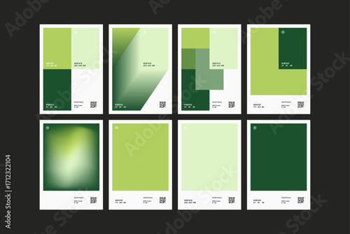Set of Multiple Evergreen Mist Color Pallette Poster Design