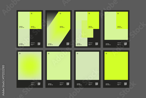 Set of Multiple Lime Cream Color Pallette Poster Design