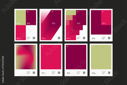 Set of Multiple Vintage Amber Mist Color Pallette Poster Design