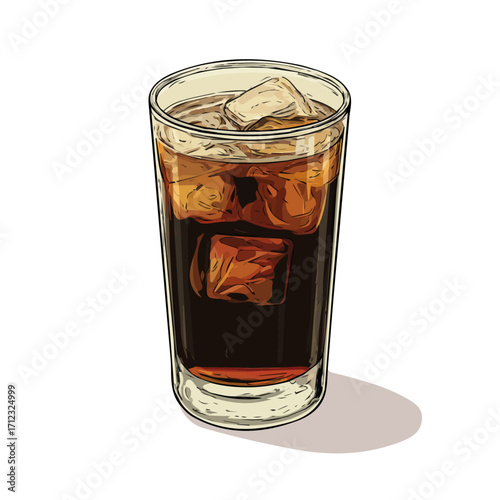 Flat 2D Sarsaparilla vector illustration, icon graphic on white background