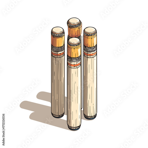 2D flat vector graphic of a Wickets in icon style, isolated on white background