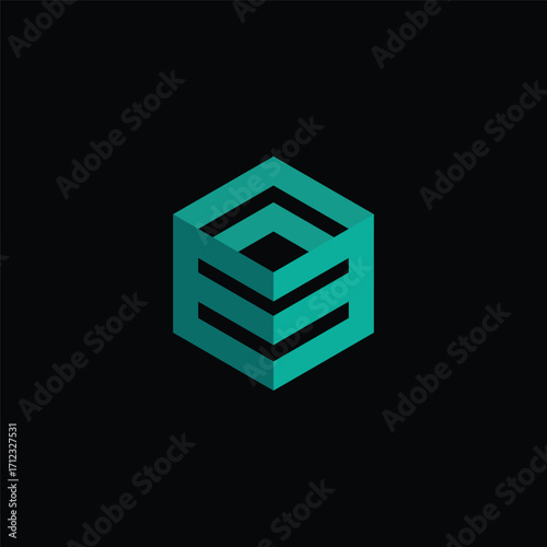 Cube Hexagon Geometric Logo Design Vector Template