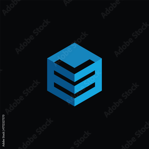 Cube Hexagon Geometric Logo Design Vector Template