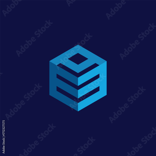 Cube Hexagon Geometric Logo Design Vector Template