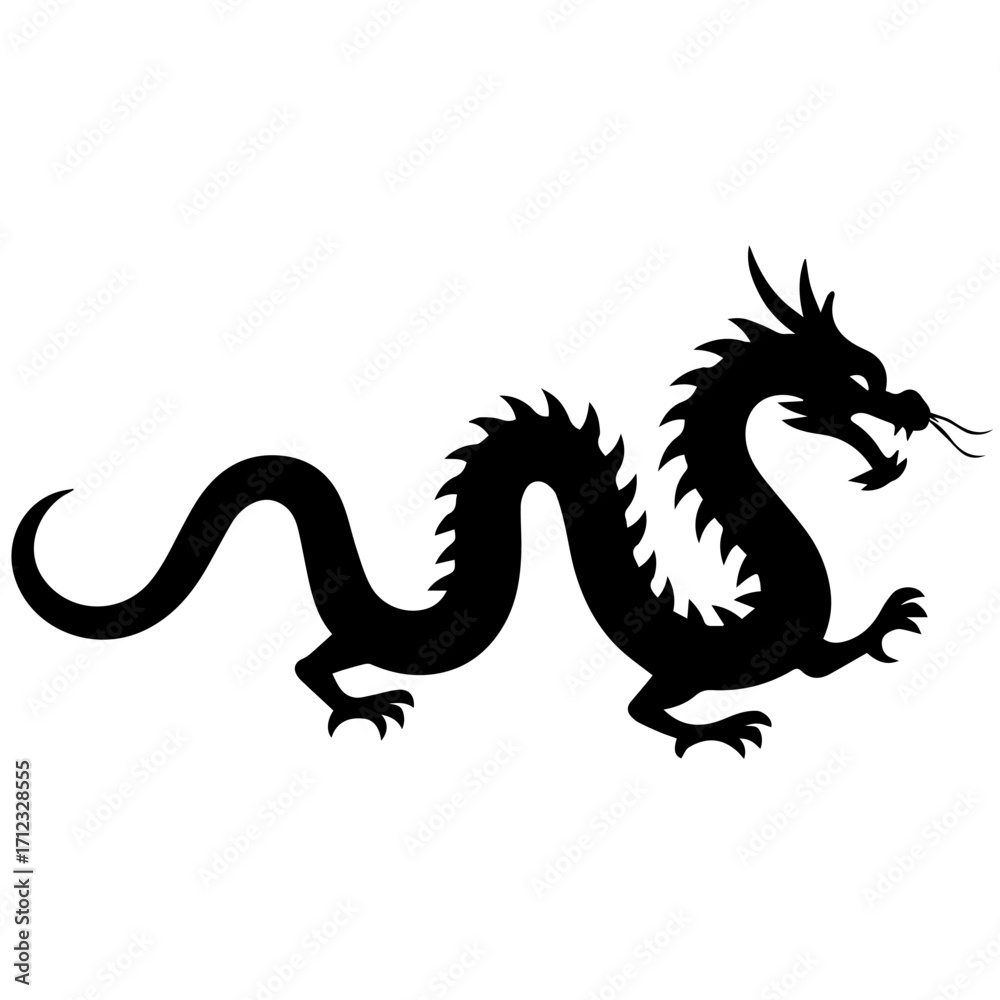 Fototapeta premium Chinese Dragon Silhouette