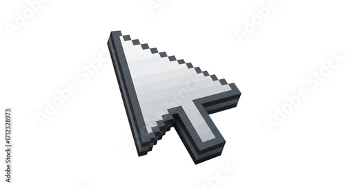 Retro 3d pixel mouse cursor icon