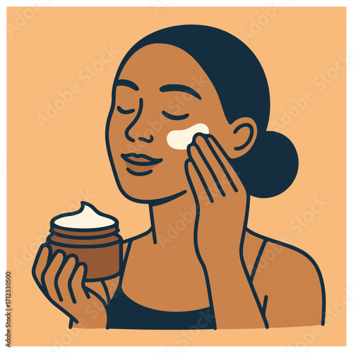 Face Cream Moisturizing — Beauty & Self Care Vector