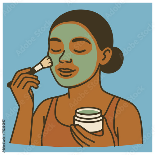 Clay Face Mask with Brush — Hydrating Skincare at Home