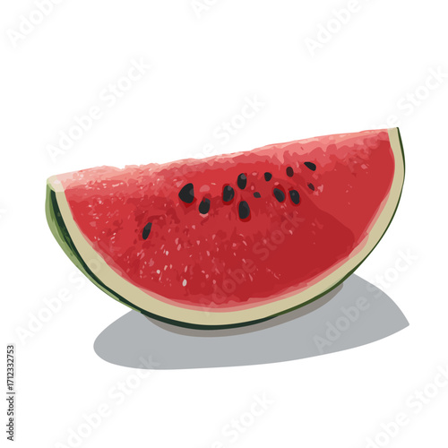 Minimal 2D flat vector of a Watermelon, icon-style illustration on a white background