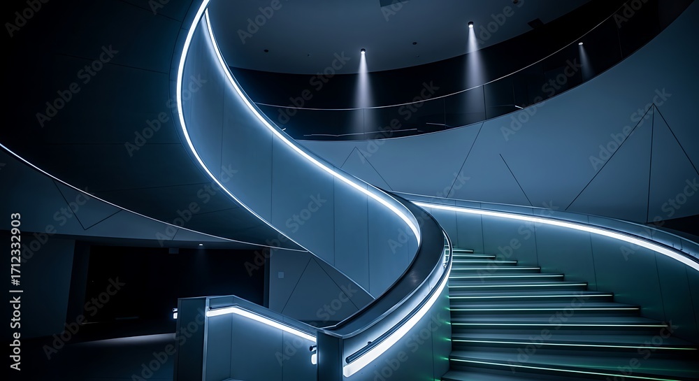 Obraz premium Modern Spiral Staircase Design.