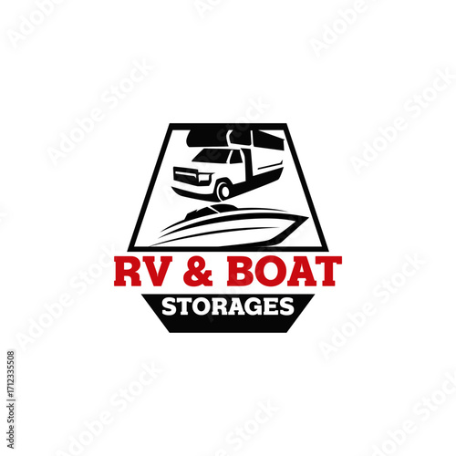 Adventure Vehicle RV Camp Ground Rental Storage Logo Template Vector